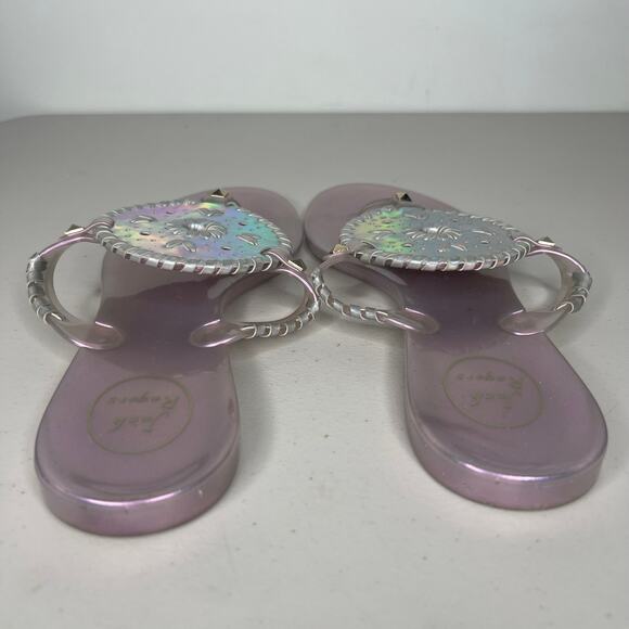 Jack Rogers Hologram Metallic Purple Jelly Thong Sandals Size 10 - Picture 5 of 9